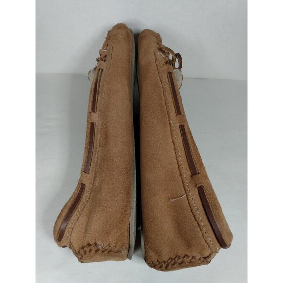Minnetonka Moccasin Cally Slippers Women's Sz 9 Brown Suede Pile Lined Cozy Warm - Picture 9 of 9